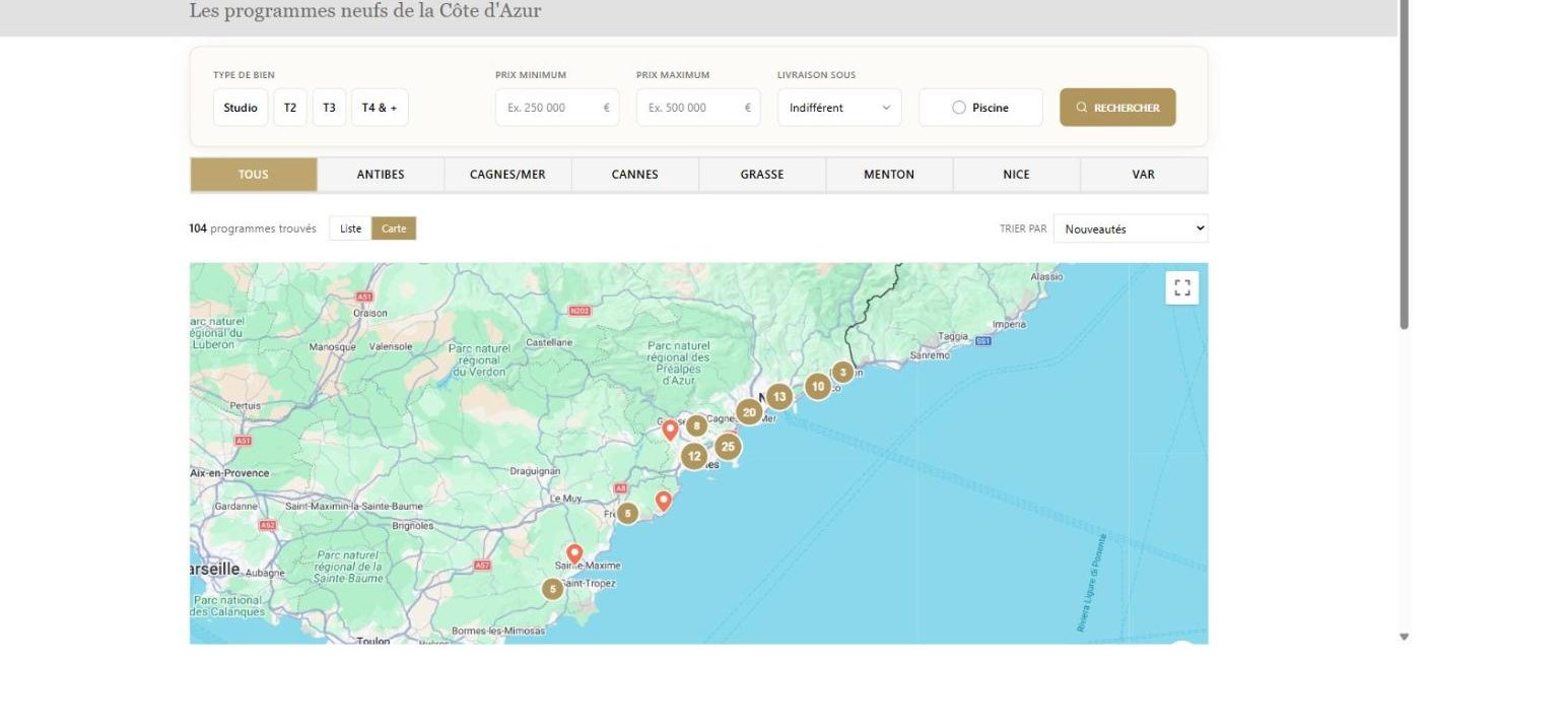 Programmes immobiliers neufs sur la Côte d'Azur : notre catalogue vérifiable