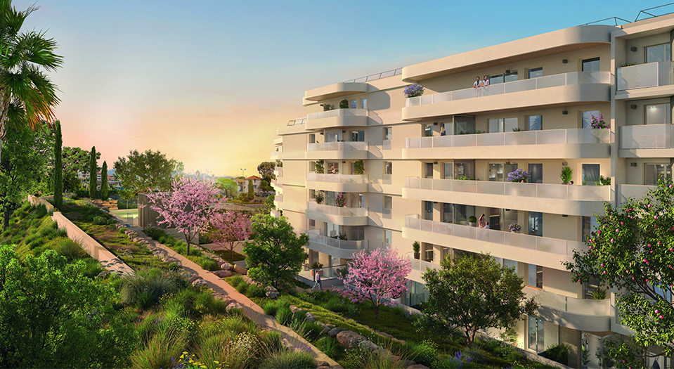 logements étudiants SAINT LAURENT DU VAR Nue Propriété - perspective résidence 1