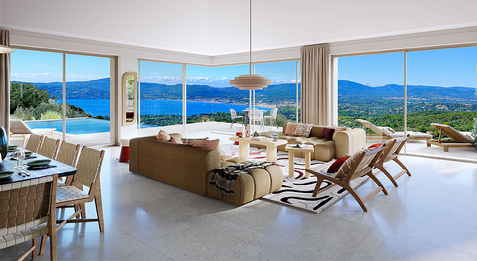 Villas neuves GRIMAUD Piscine & vue mer-intérieur-vue-panoramique1