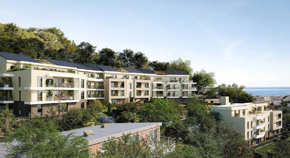 Résidence neuve à Roquebrune-Cap-Martin — façade contemporaine et espaces verts