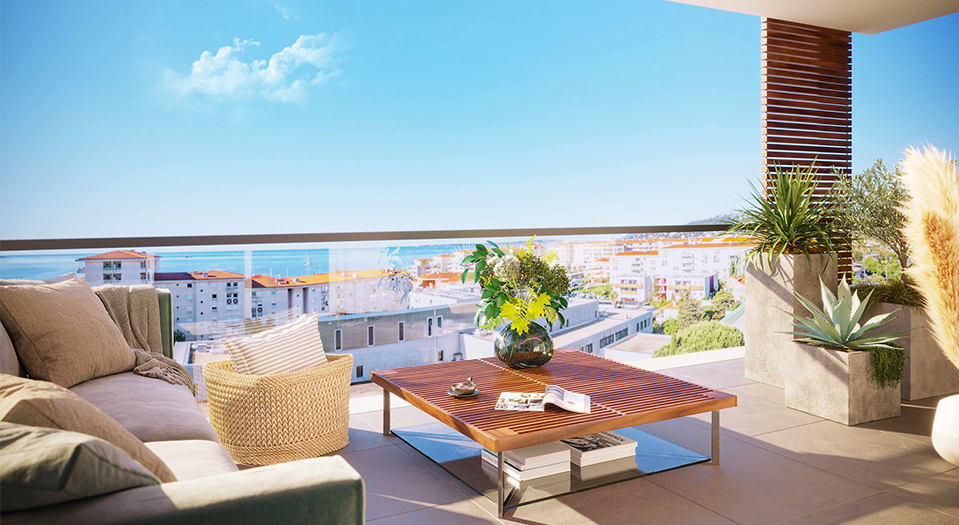 Résidence neuve ANTIBES Juan Les Pins - perspective terrasse
